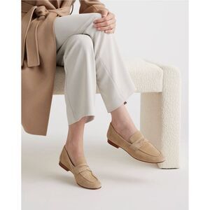 Quince Beige Suede Penny Loafers